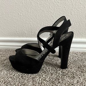 Black Platform Pump Heels Size 10